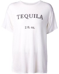 weißes und schwarzes bedrucktes T-Shirt mit einem Rundhalsausschnitt von The Elder Statesman