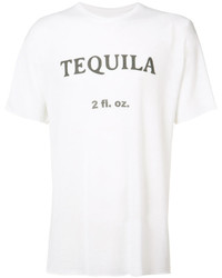 weißes und schwarzes bedrucktes T-Shirt mit einem Rundhalsausschnitt von The Elder Statesman