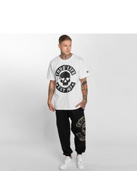 weißes und schwarzes bedrucktes T-Shirt mit einem Rundhalsausschnitt von Thug Life