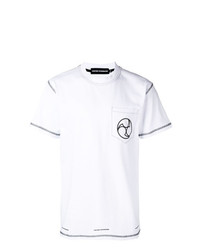 weißes und schwarzes bedrucktes T-Shirt mit einem Rundhalsausschnitt von United Standard