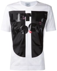 weißes und schwarzes bedrucktes T-Shirt mit einem Rundhalsausschnitt von Vivienne Westwood