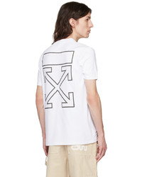 weißes und schwarzes bedrucktes T-Shirt mit einem Rundhalsausschnitt von Off-White