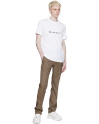 weißes und schwarzes bedrucktes T-Shirt mit einem Rundhalsausschnitt von Givenchy