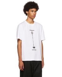 weißes und schwarzes bedrucktes T-Shirt mit einem Rundhalsausschnitt von 3.1 Phillip Lim