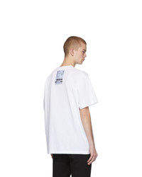 weißes und schwarzes bedrucktes T-Shirt mit einem Rundhalsausschnitt von Vetements