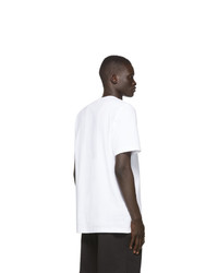 weißes und schwarzes bedrucktes T-Shirt mit einem Rundhalsausschnitt von adidas Originals