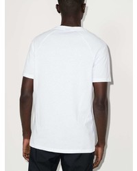 weißes und schwarzes bedrucktes T-Shirt mit einem Rundhalsausschnitt von BOSS
