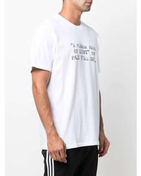 weißes und schwarzes bedrucktes T-Shirt mit einem Rundhalsausschnitt von Vans