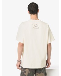 weißes und schwarzes bedrucktes T-Shirt mit einem Rundhalsausschnitt von Rhude