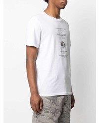 weißes und schwarzes bedrucktes T-Shirt mit einem Rundhalsausschnitt von Zadig & Voltaire