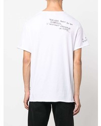 weißes und schwarzes bedrucktes T-Shirt mit einem V-Ausschnitt von Zadig & Voltaire