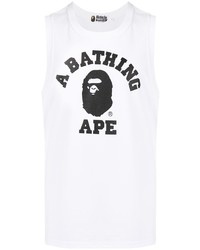 weißes und schwarzes bedrucktes Trägershirt von A Bathing Ape