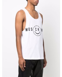 weißes und schwarzes bedrucktes Trägershirt von Moschino