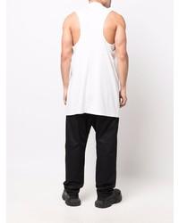 weißes und schwarzes bedrucktes Trägershirt von Rick Owens DRKSHDW