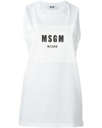 weißes und schwarzes bedrucktes Trägershirt von MSGM