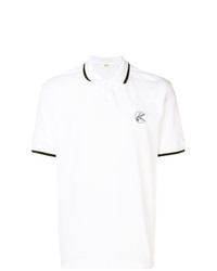 weißes und schwarzes besticktes Polohemd von Bally