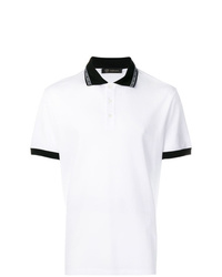 weißes und schwarzes besticktes Polohemd von Versace