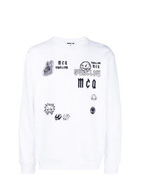 weißes und schwarzes besticktes Sweatshirt von McQ Alexander McQueen