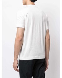 weißes und schwarzes besticktes T-Shirt mit einem Rundhalsausschnitt von Emporio Armani