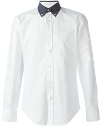 weißes und schwarzes Businesshemd von Lardini