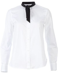 weißes und schwarzes Businesshemd von Saint Laurent