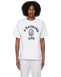 weißes und schwarzes Camouflage T-Shirt mit einem Rundhalsausschnitt von BAPE