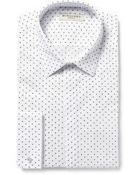 weißes und schwarzes gepunktetes Businesshemd von Burberry