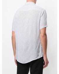 weißes und schwarzes gepunktetes Kurzarmhemd von Emporio Armani