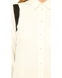 weißes und schwarzes gerade geschnittenes Kleid von Vince
