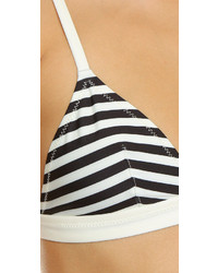 weißes und schwarzes horizontal gestreiftes Bikinioberteil von Solid & Striped