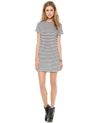 weißes und schwarzes horizontal gestreiftes Freizeitkleid von Alice + Olivia