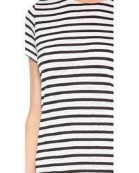 weißes und schwarzes horizontal gestreiftes Freizeitkleid von Alice + Olivia