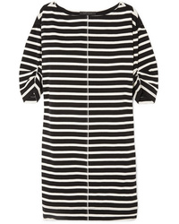 weißes und schwarzes horizontal gestreiftes gerade geschnittenes Kleid von Marc Jacobs