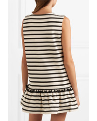 weißes und schwarzes horizontal gestreiftes gerade geschnittenes Kleid von Marc Jacobs