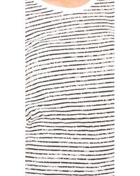 weißes und schwarzes horizontal gestreiftes Langarmshirt von Thomas Laboratories