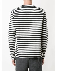 weißes und schwarzes horizontal gestreiftes Langarmshirt von OSKLEN