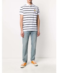 weißes und schwarzes horizontal gestreiftes Polohemd von Polo Ralph Lauren