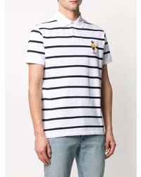 weißes und schwarzes horizontal gestreiftes Polohemd von Polo Ralph Lauren