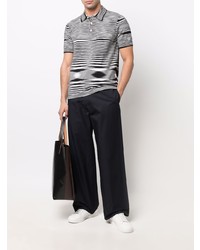 weißes und schwarzes horizontal gestreiftes Polohemd von Missoni