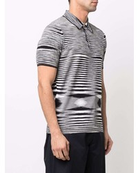 weißes und schwarzes horizontal gestreiftes Polohemd von Missoni