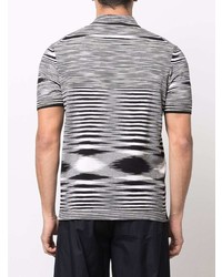 weißes und schwarzes horizontal gestreiftes Polohemd von Missoni