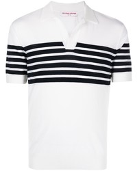 weißes und schwarzes horizontal gestreiftes Polohemd von Orlebar Brown
