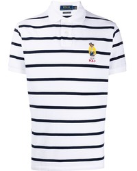 weißes und schwarzes horizontal gestreiftes Polohemd von Polo Ralph Lauren
