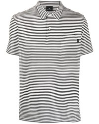 weißes und schwarzes horizontal gestreiftes Polohemd von PS Paul Smith