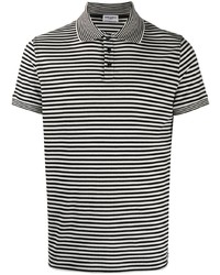weißes und schwarzes horizontal gestreiftes Polohemd von Saint Laurent