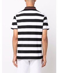weißes und schwarzes horizontal gestreiftes Polohemd von Paul & Shark