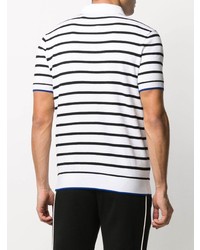 weißes und schwarzes horizontal gestreiftes Polohemd von Emporio Armani