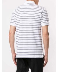 weißes und schwarzes horizontal gestreiftes Polohemd von Kent & Curwen