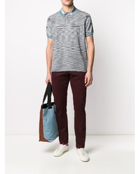 weißes und schwarzes horizontal gestreiftes Polohemd von Missoni