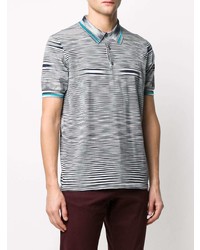 weißes und schwarzes horizontal gestreiftes Polohemd von Missoni